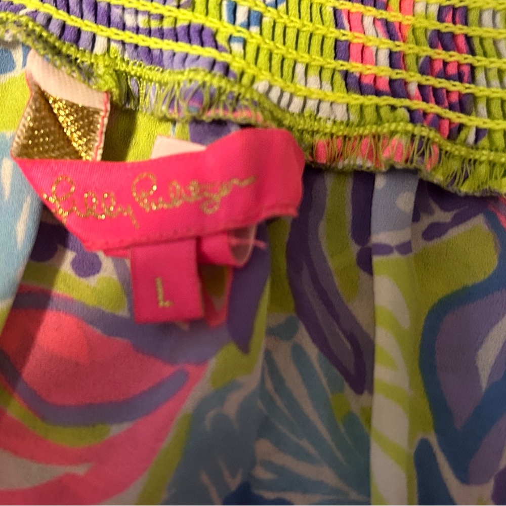Lilly Pullitzer Floral Off-Shoulder Blouse - Purple, Pink, Yellow - Picture 3 of 4